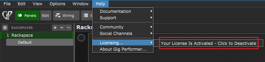 Gig Performer License Activation