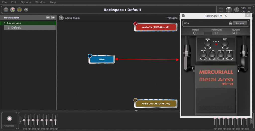 Gig Performer Heavy Metal Add distortion VST2 Plugin