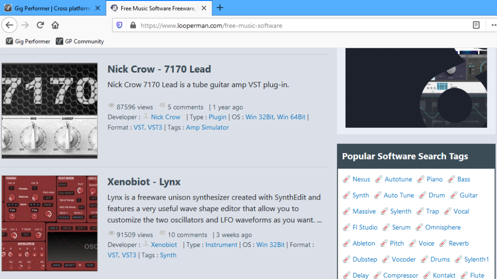 Looperman, Free VST Plugins, Instruments and Software, Gig Performer