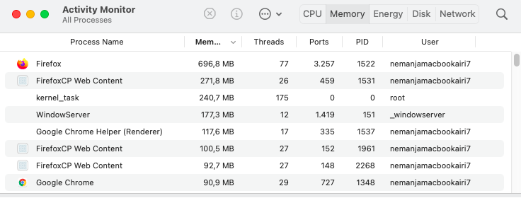 Check your system resources with Activity Monitor (CPU, RAM, Disk, Network)