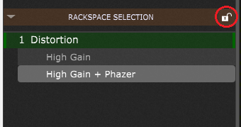 Lock rackspace selection for a song in Setlist view in Live Performance Host Gig Performer