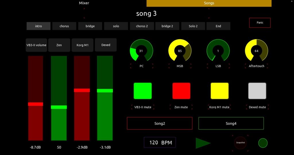 TouchOSC Template for Gig Performer, VST host