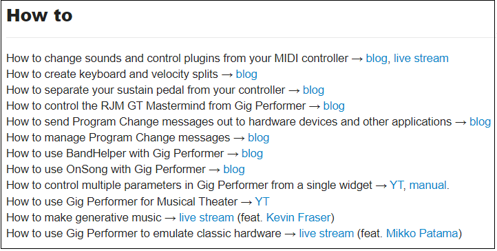 How to guides Gig Performer - excerpt