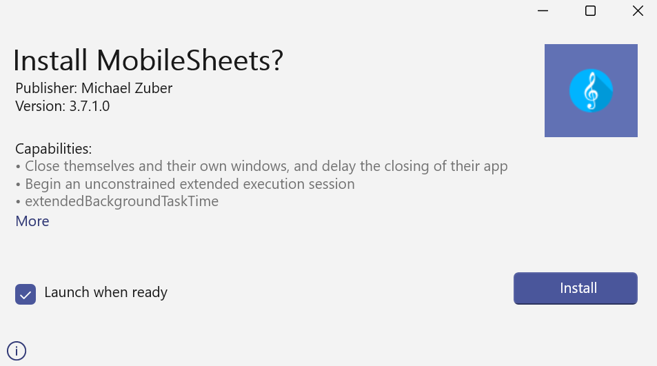 MobileSheets setup wizard