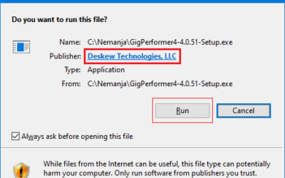 The signature of Gig Performer setup for Windows is corrupt or invalid