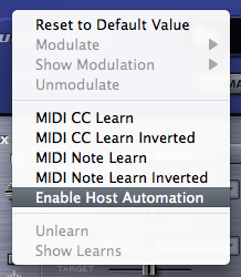 How do I get widgets to learn Omnisphere parameters?